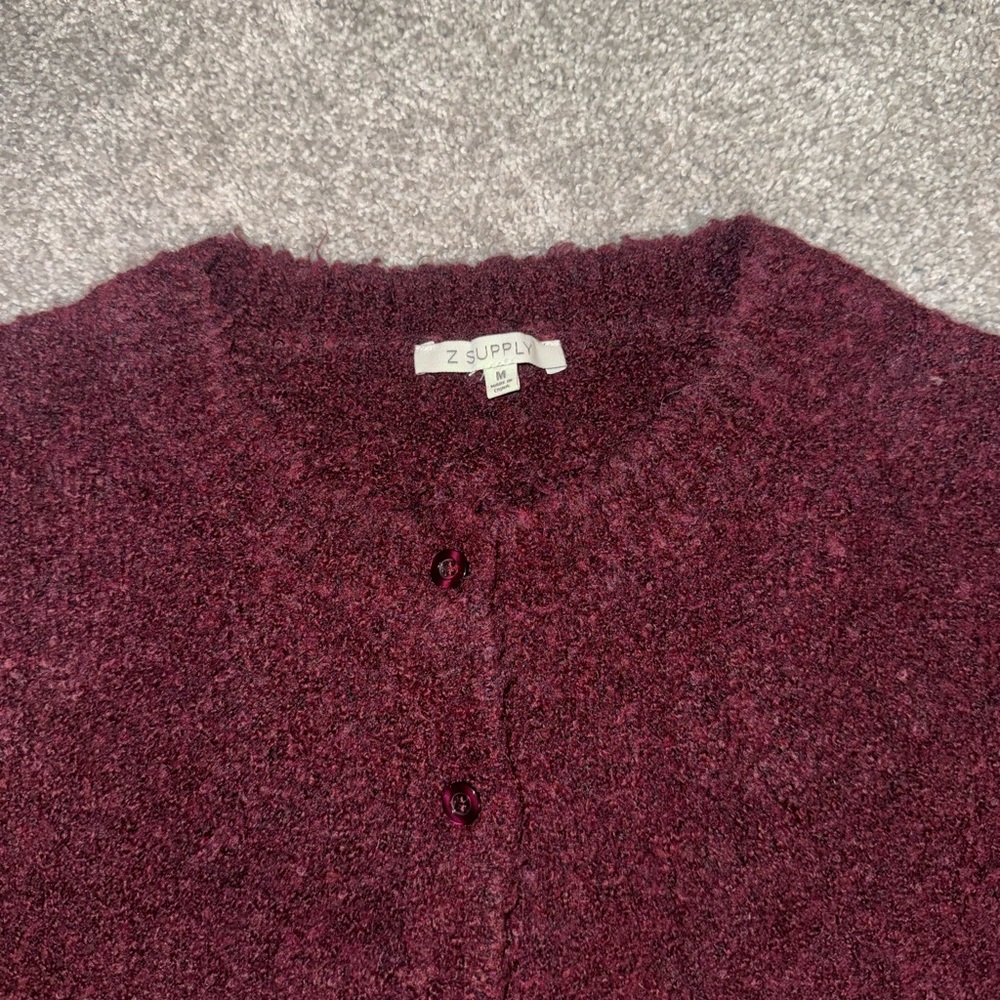 Z Supply Deep Burgundy Cardigan Sweater - Picture 5 of 5